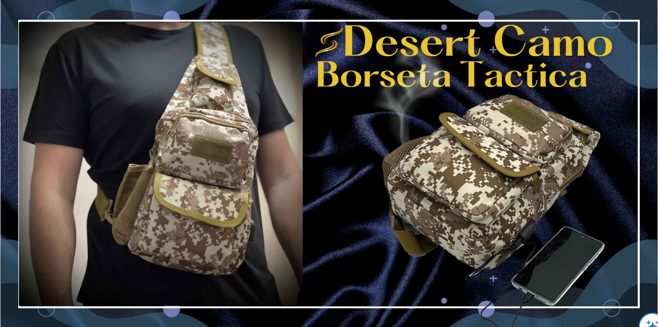 borseta tactica de umar: Imprimeu desert camuflaj militar